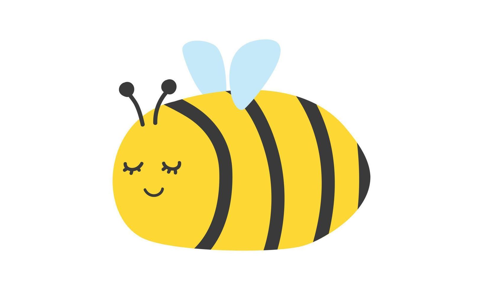 clipart d'abeille volante de dessin animé. illustration de conception de vecteur plat de personnage d'abeille mignon simple isolé sur blanc. dessin de dessin animé de mascotte d'abeille mignonne et amicale. joli personnage d'insecte style doodle dessiné à la main