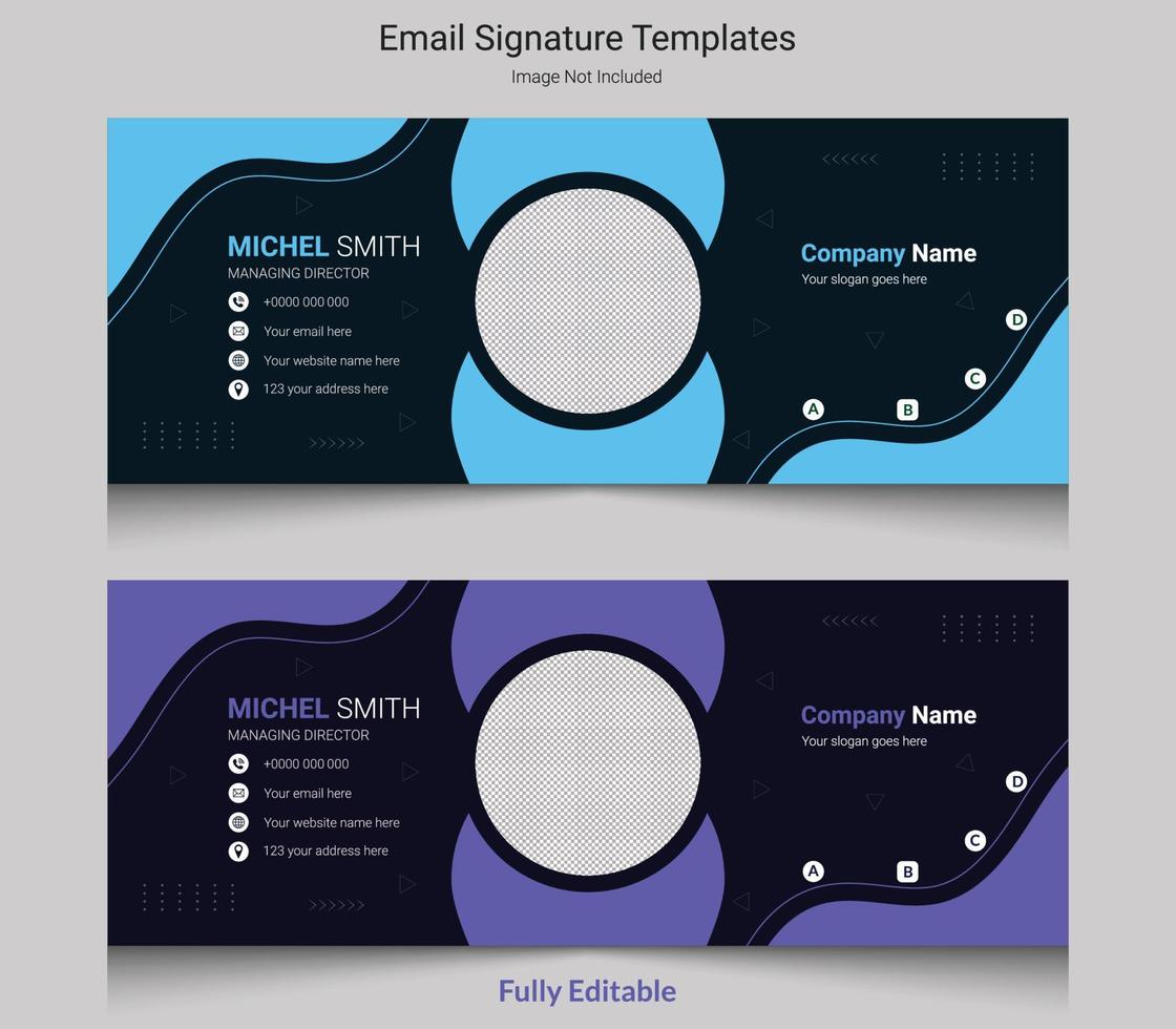 modèles de signature d'e-mail ou conception de pied de page d'e-mail vecteur