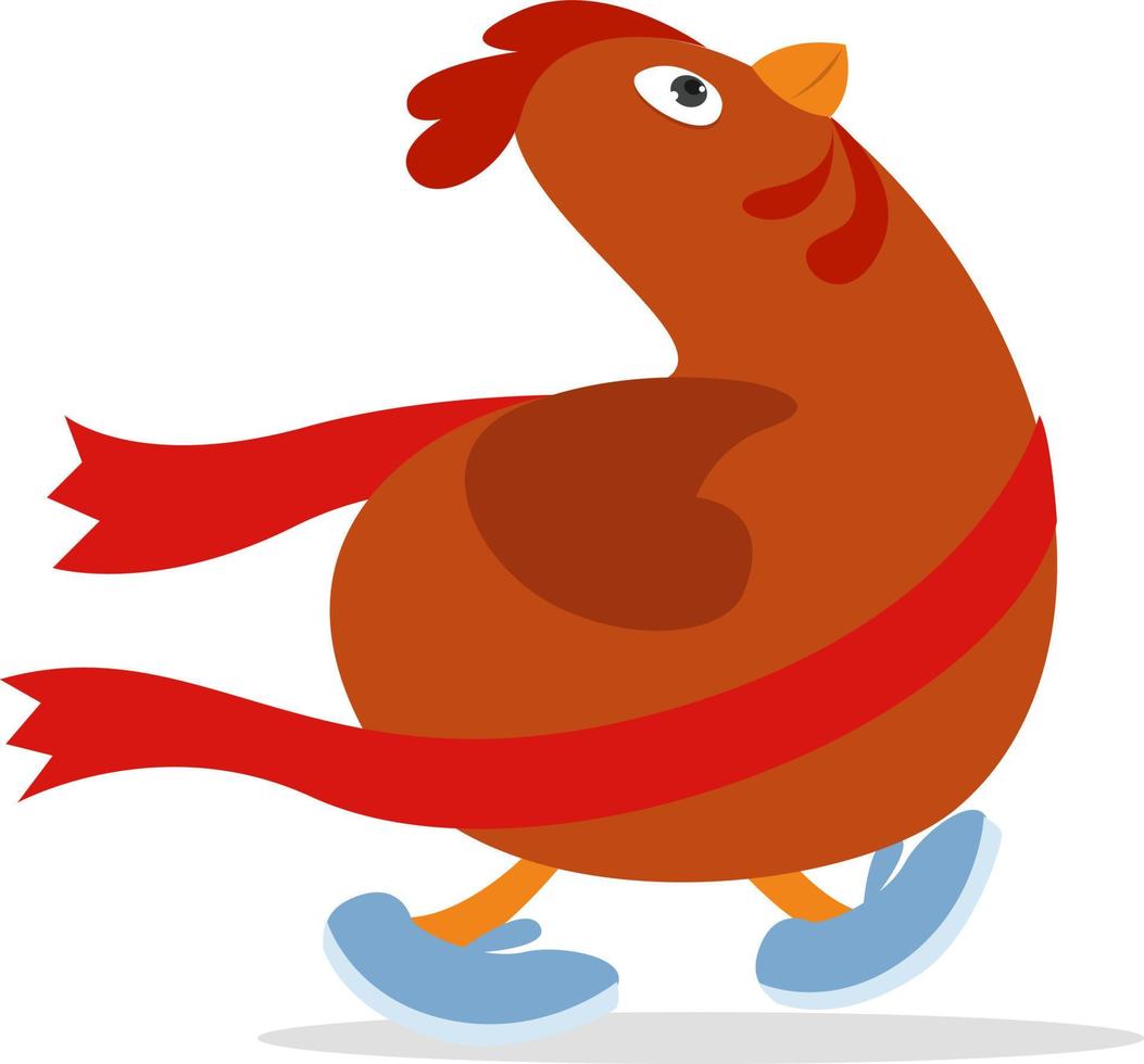 poulet rouge, illustration, vecteur sur fond blanc