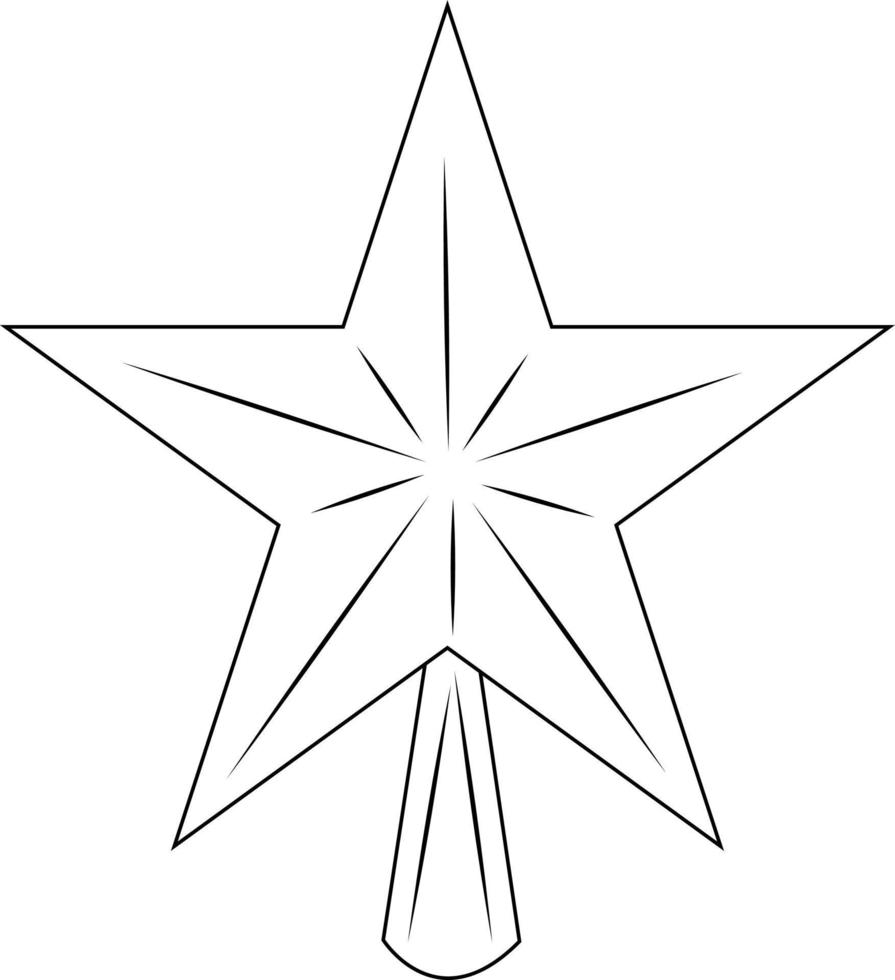 étoile supérieure. décoration de sapin de noël. symbole du nouvel an et de noël. vecteur