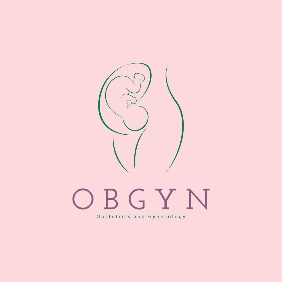 obgyn clinique d'obstétrique et de gynécologie conception de modèle de logo de grossesse maman et bébé pour la marque ou l'entreprise et autre vecteur