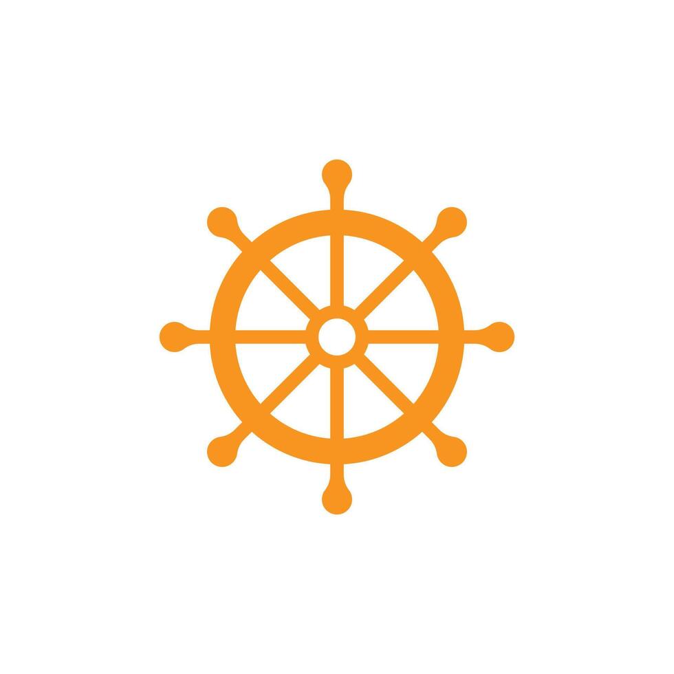 eps10 vecteur orange volant de bateau icône art abstrait isolé sur fond blanc. symbole de direction du capitaine dans un style moderne et plat simple pour la conception de votre site Web, votre logo et votre application mobile