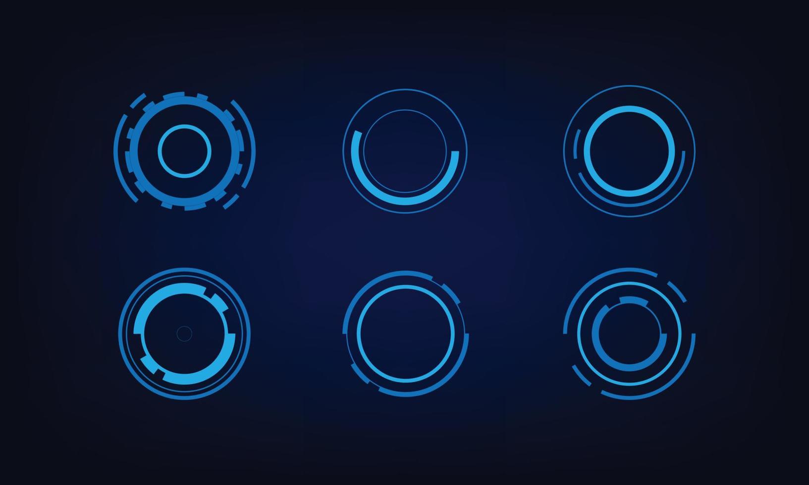 éléments webcircle hud pour ui, ux, gui, fui. définir des formes circulaires numériques abstraites. ensemble d'éléments d'interface utilisateur modernes de science-fiction. illustration vectorielle vecteur