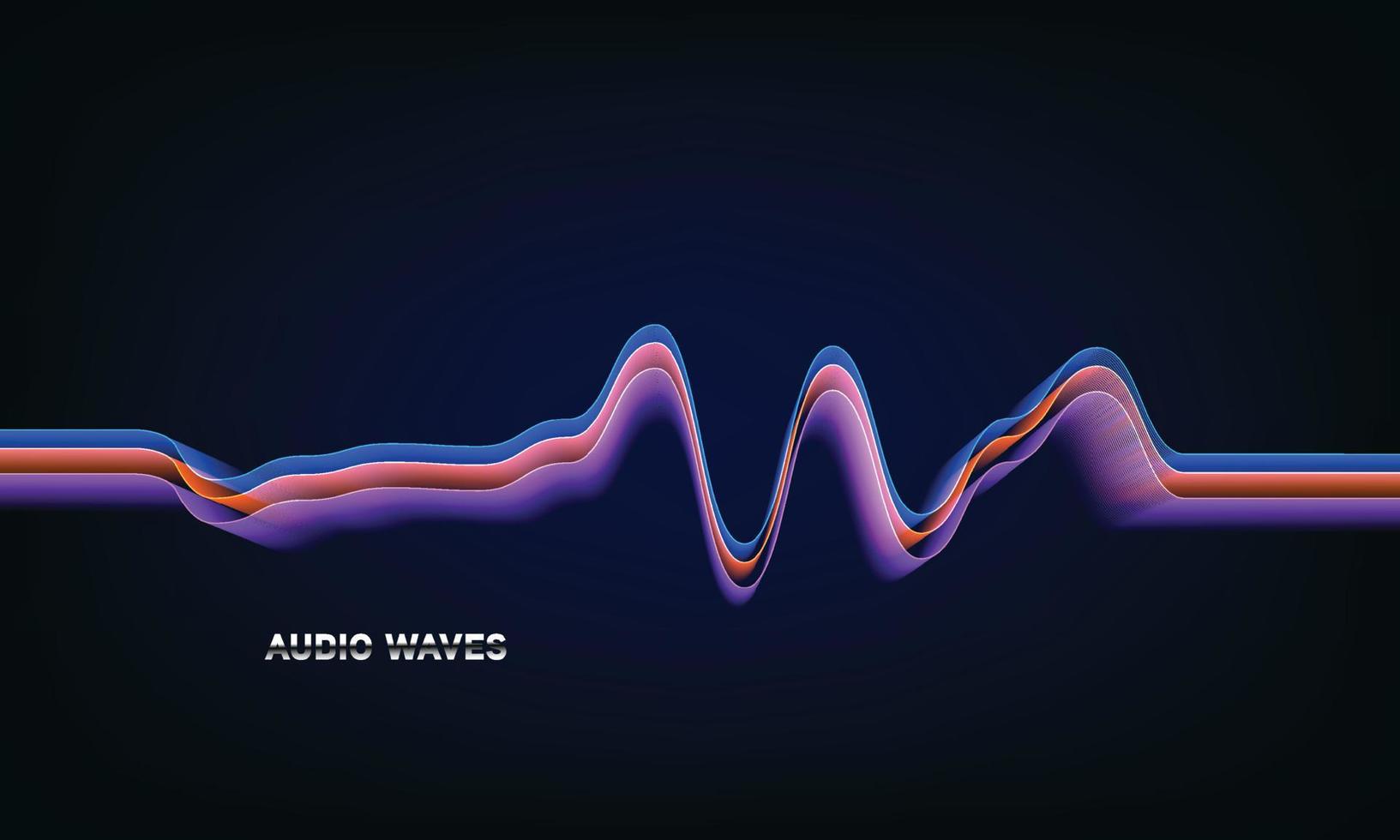 visualisation musicale de l'égaliseur, ondes sonores futuristes. forme d'onde audio de fréquence, graphique vocal, onde musicale, signal dans un style moderne. reconnaissance sonore. commande vocale du microphone. vecteur