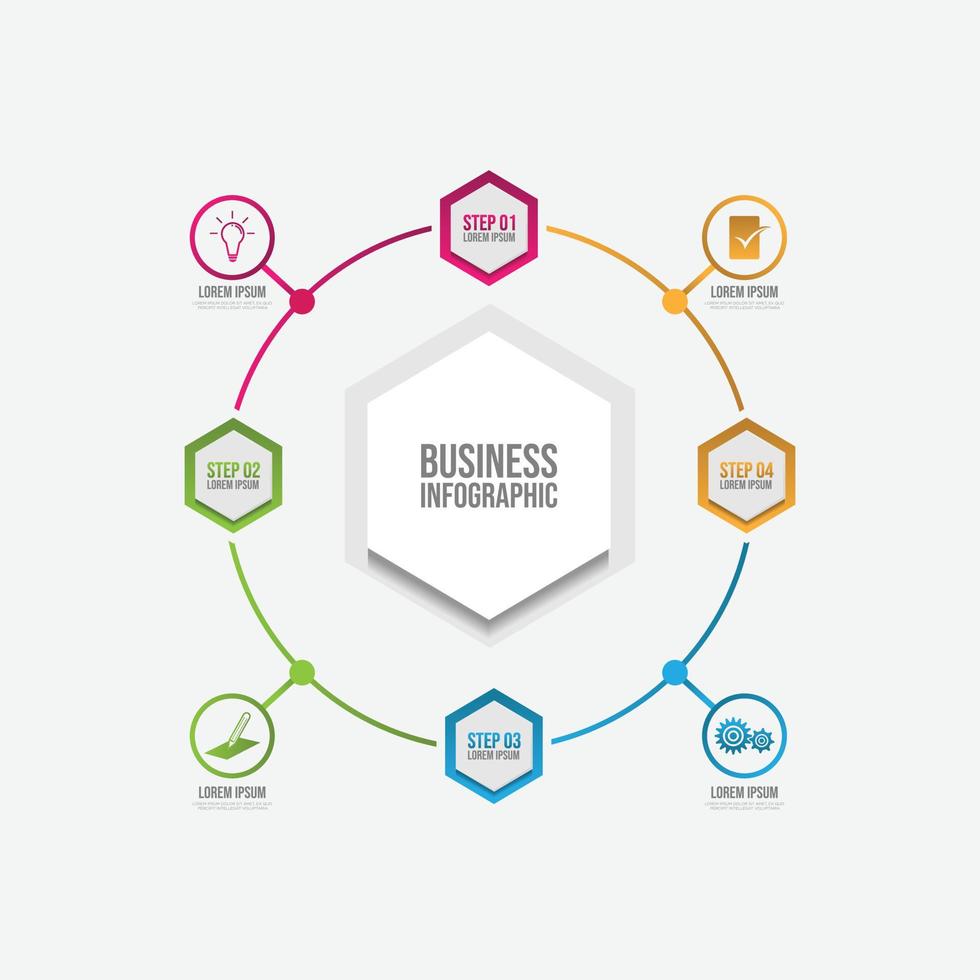 modèle d'infographie d'entreprise de présentation avec des options ou des étapes vecteur