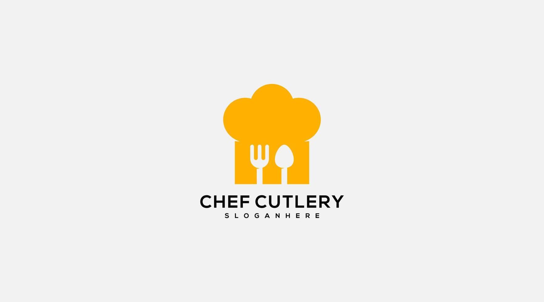 modèle vectoriel de conception de logo de coutellerie de chef