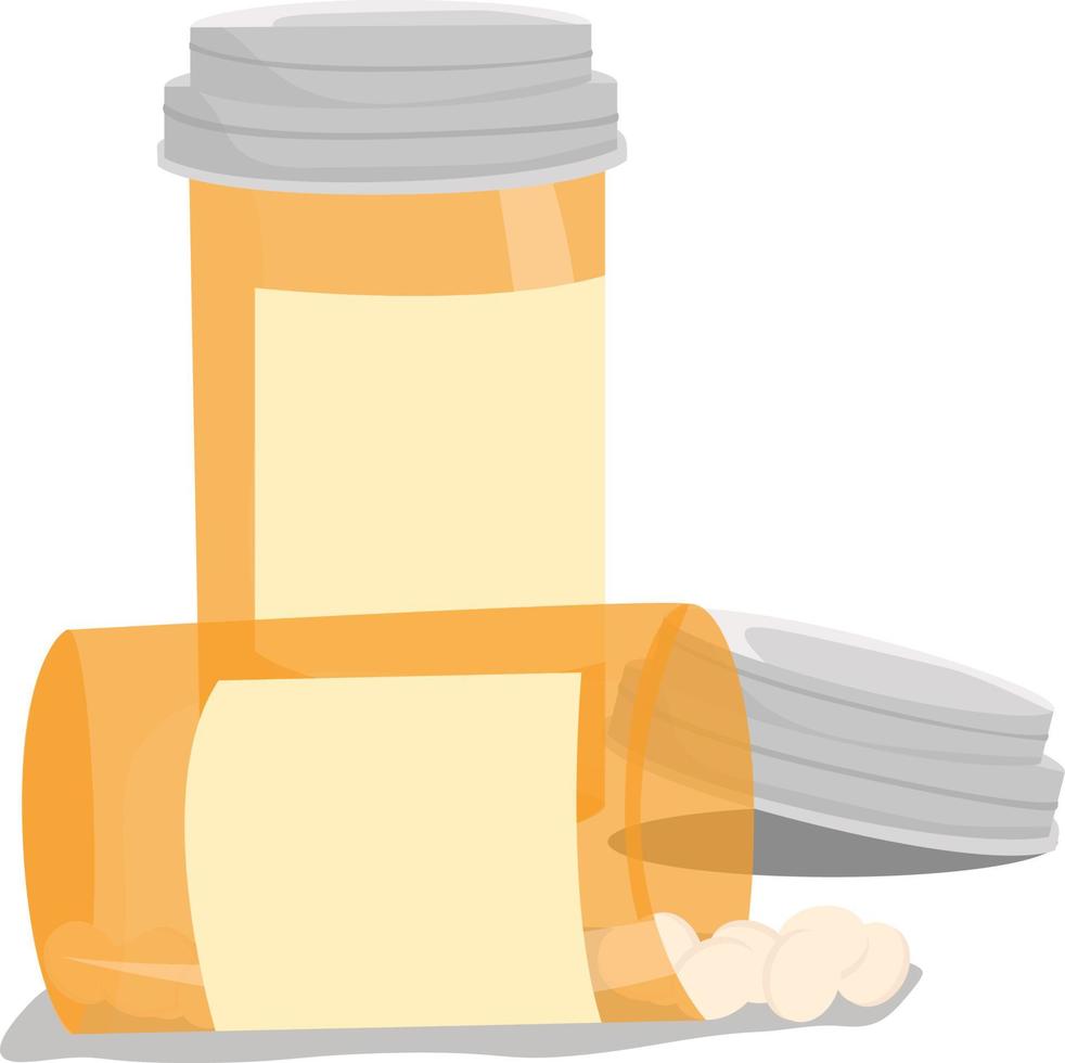 Flacon de médicament, illustration, vecteur sur fond blanc