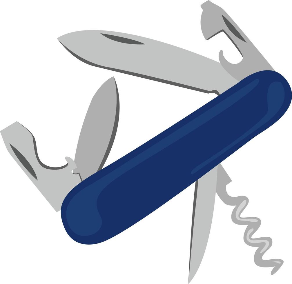 couteau de poche, illustration, vecteur sur fond blanc