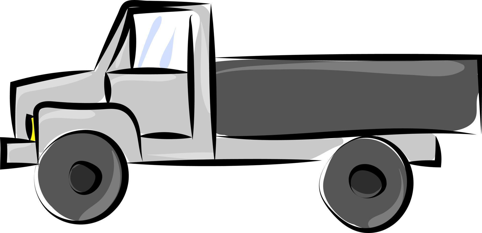 camion gris, illustration, vecteur sur fond blanc.