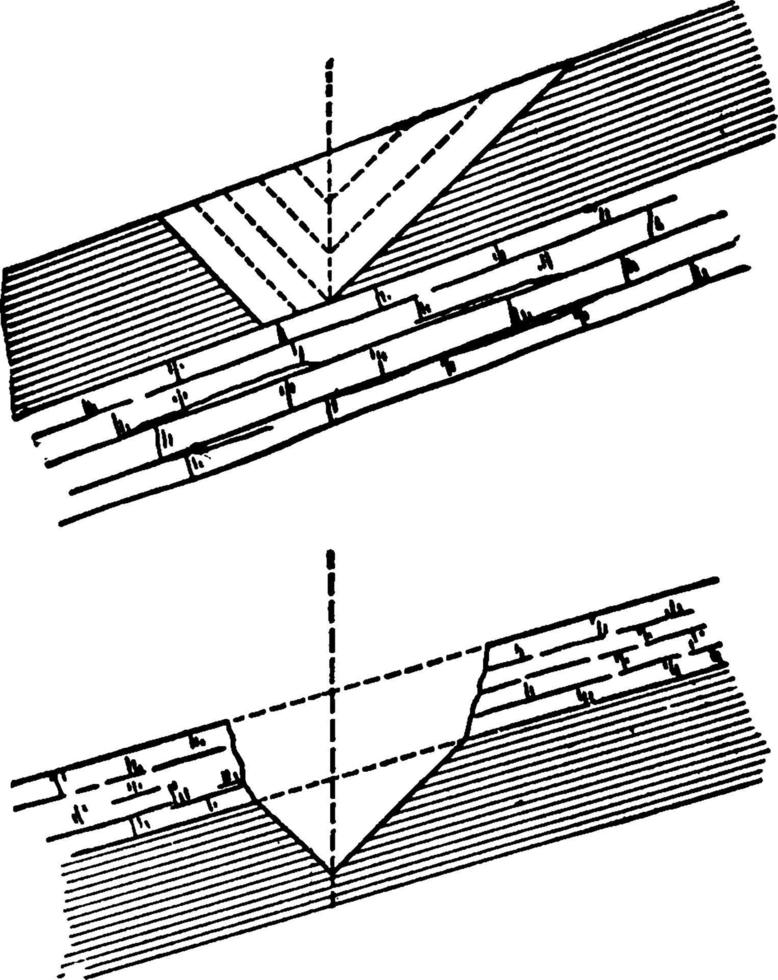 développement de la vallée usymétrique, illustration vintage vecteur