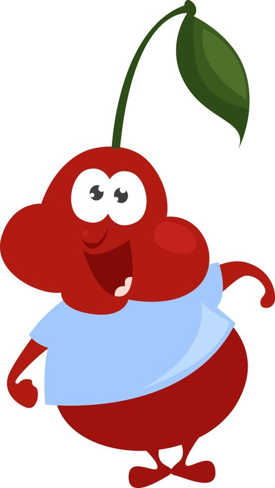 Happy little cherry,illustration,vecteur sur fond blanc vecteur