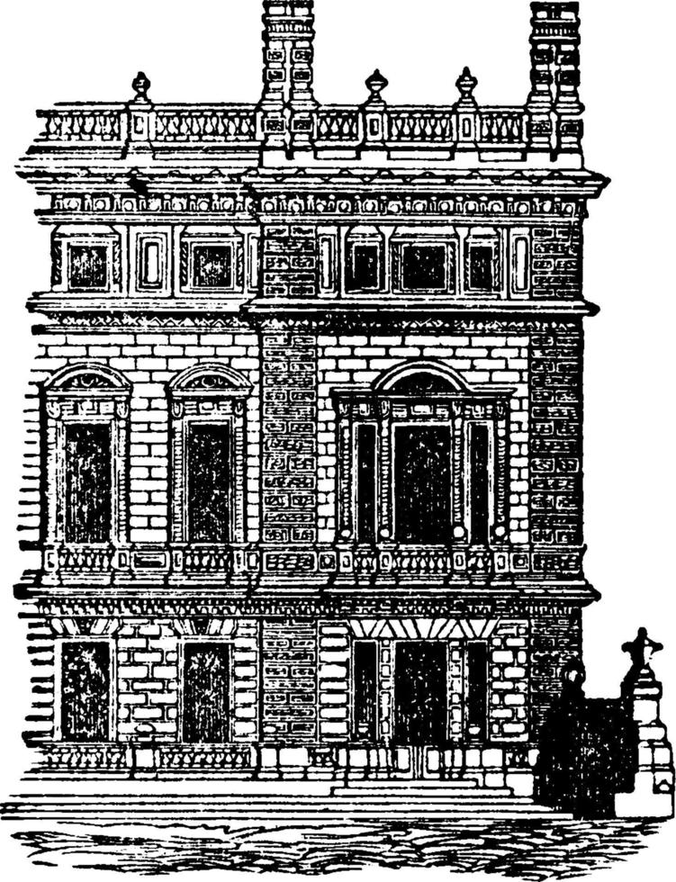 maison de bridgewater, illustration vintage. vecteur