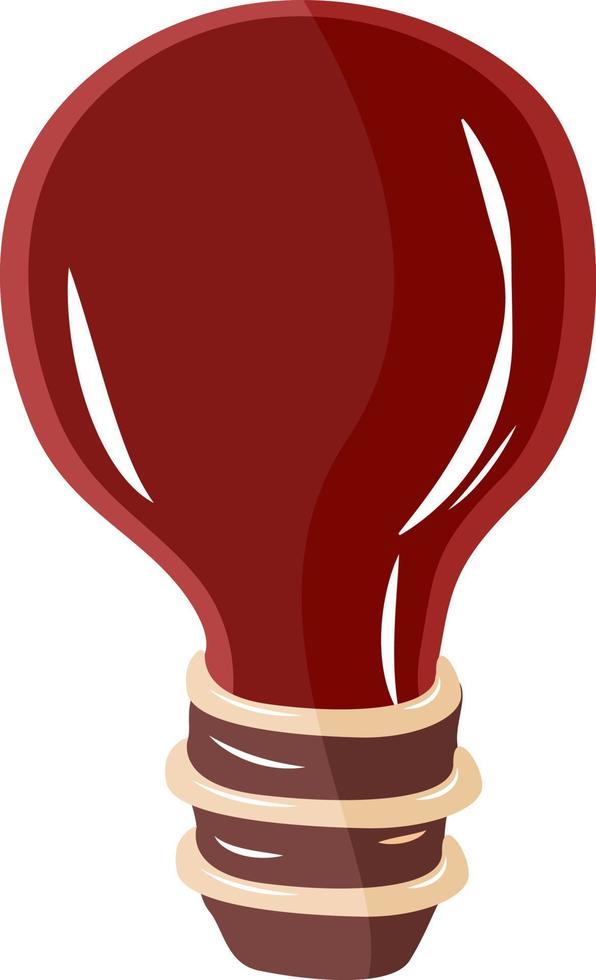 ampoule d'éclairage rouge, illustration, vecteur sur fond blanc.