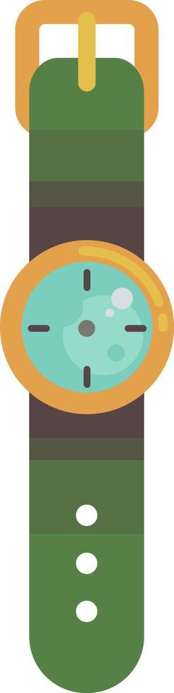 montre verte, illustration, vecteur sur fond blanc.