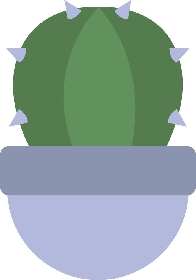 Cactus vert dans un pot violet, illustration, vecteur sur fond blanc.