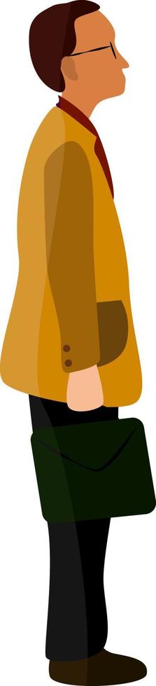 homme en manteau jaune, illustration, vecteur sur fond blanc.