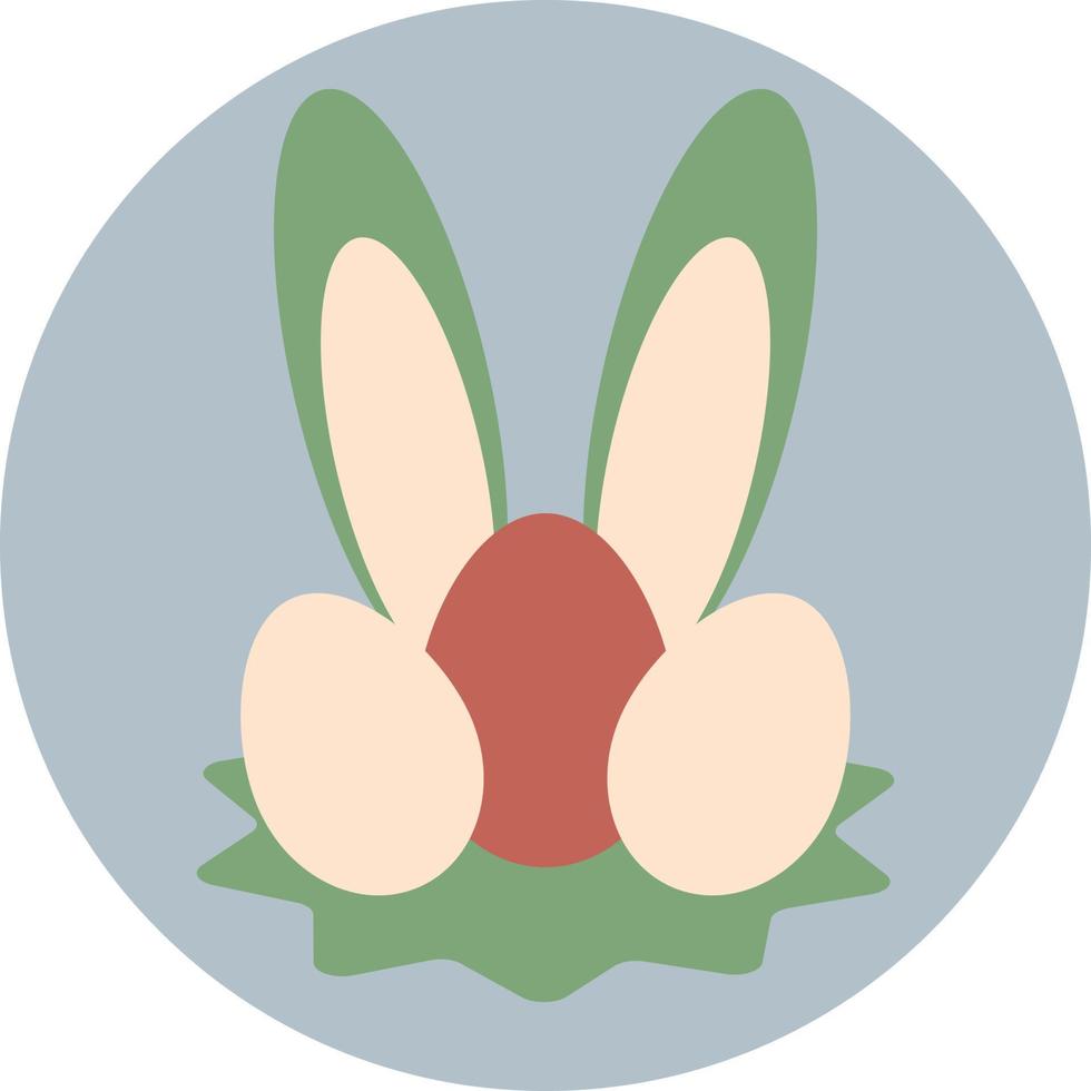 Trois oeufs avec oreilles de lapin, illustration, vecteur sur fond blanc.