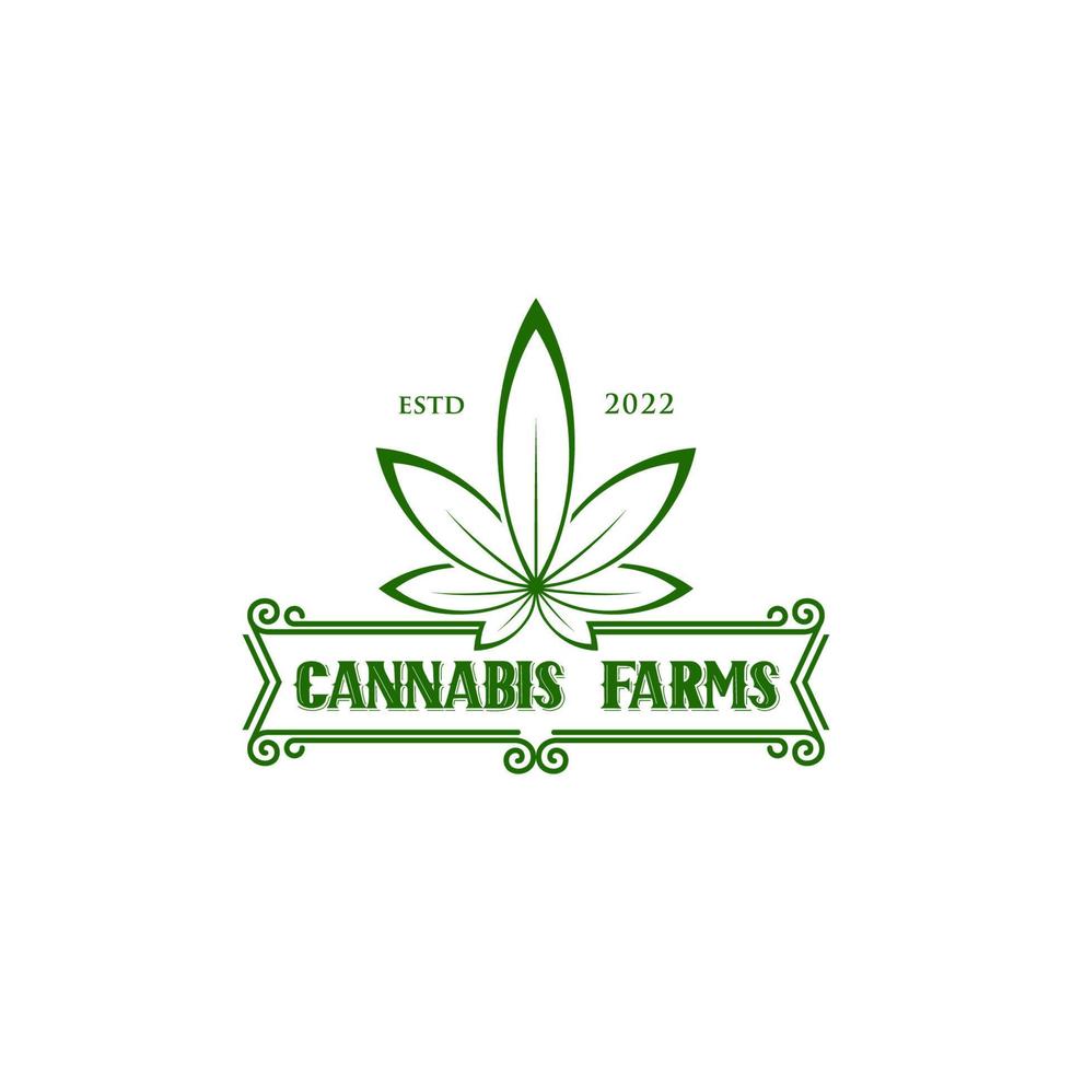 logo des fermes de cannabis vecteur