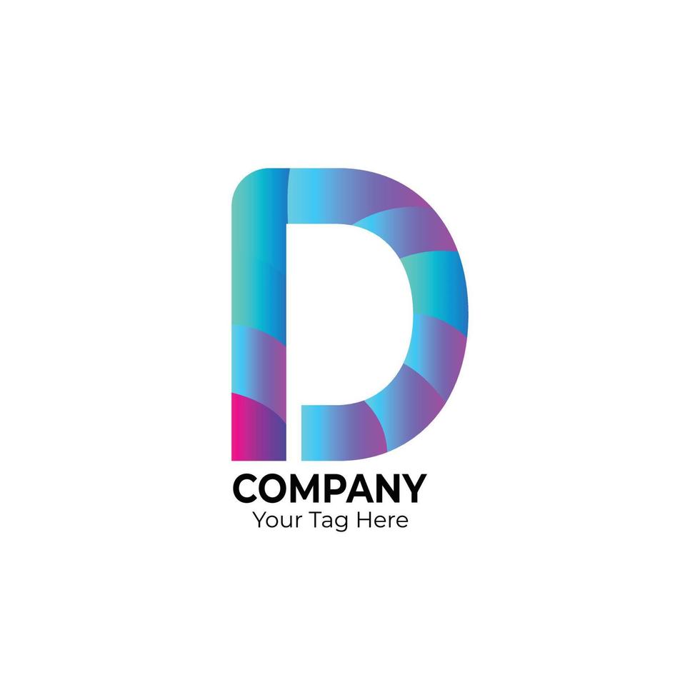 d lettre logo design illustration vectorielle vecteur