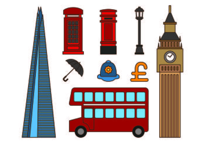 Set Of London Icons vecteur