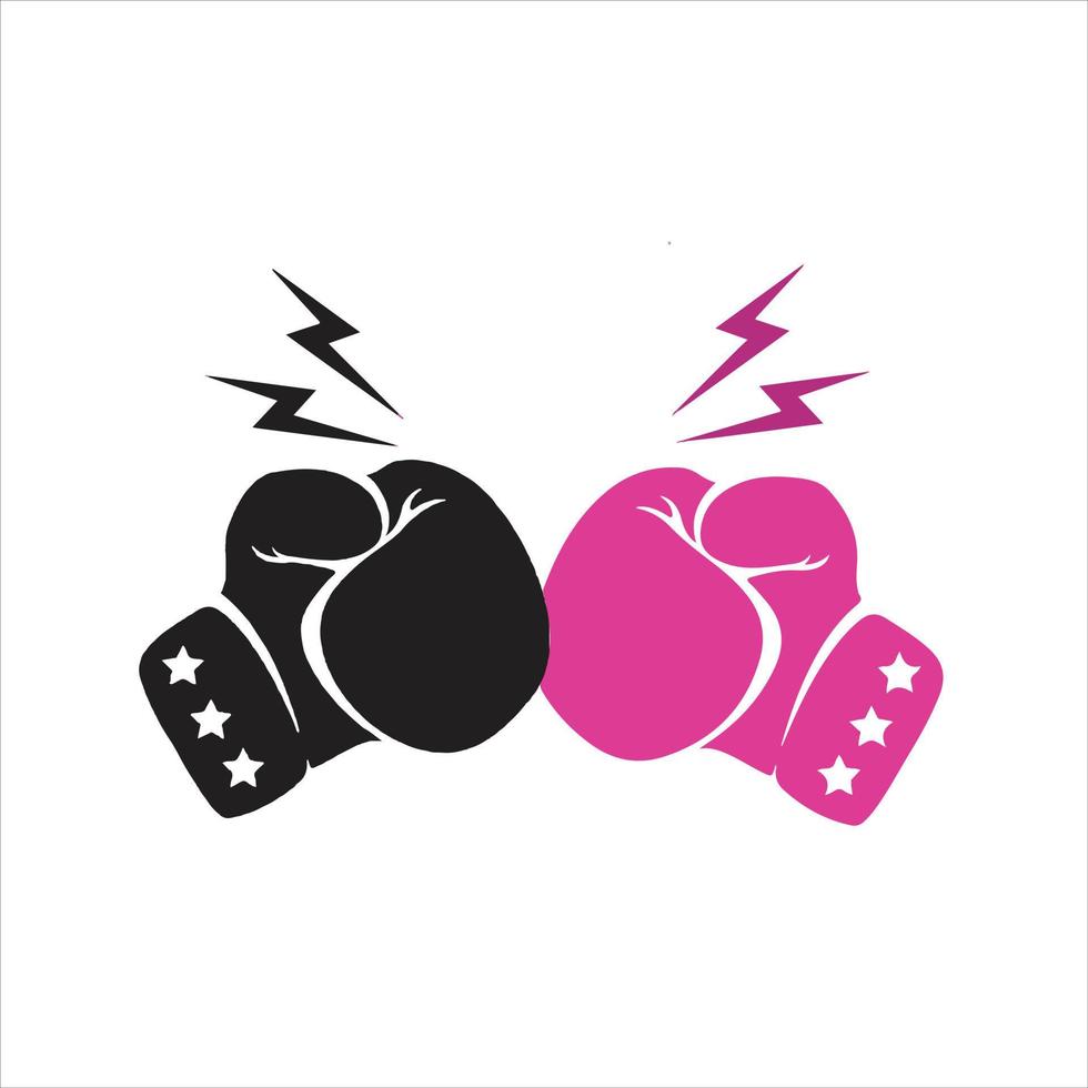 logo de boxe création de logo de sport de mascotte de boxe, gant de boxe, jour de boxe vecteur