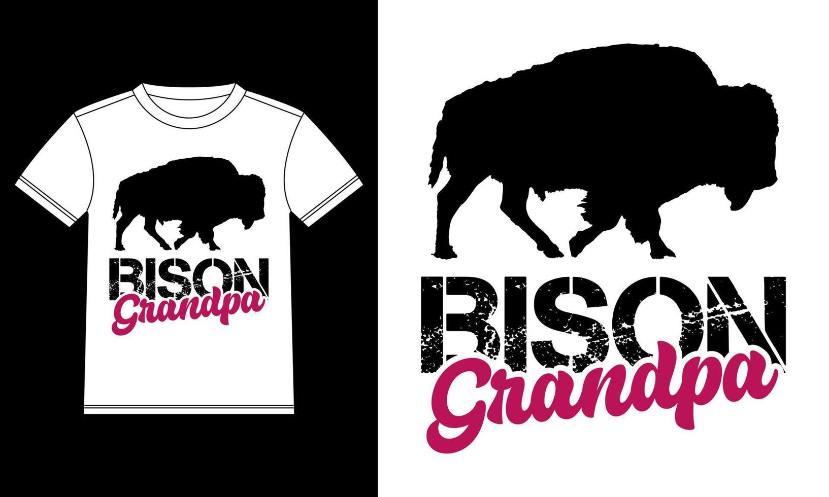 t-shirt papy bison américain vecteur