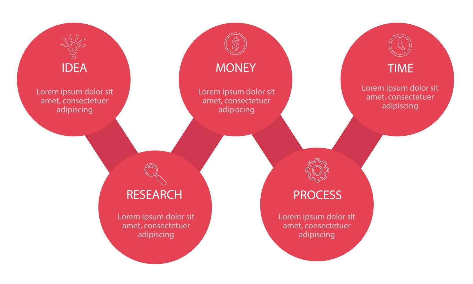 infographie d'entreprise avec 5 étapes ou éléments. illustration vectorielle. vecteur