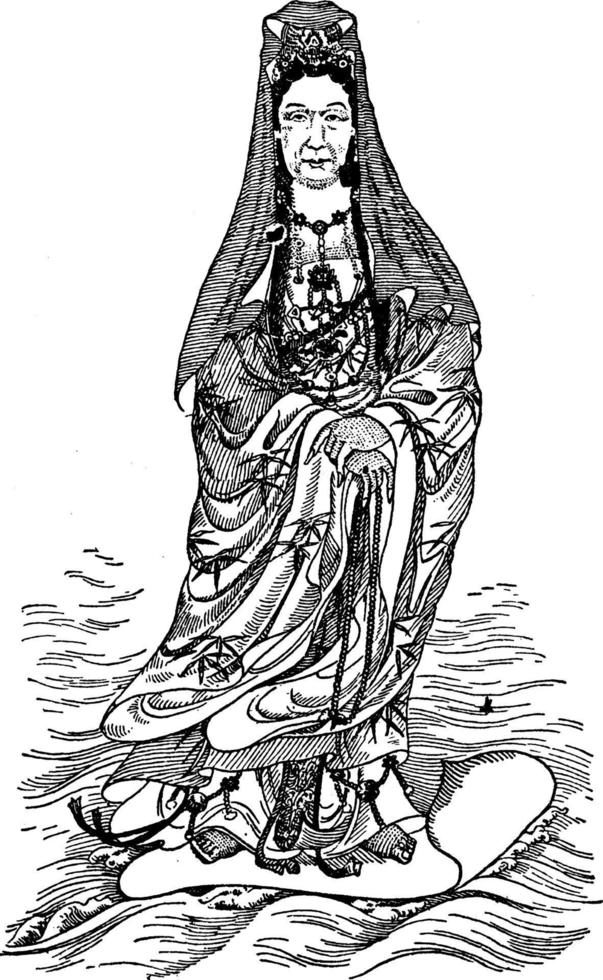 impératrice douairière de chine, illustration vintage. vecteur