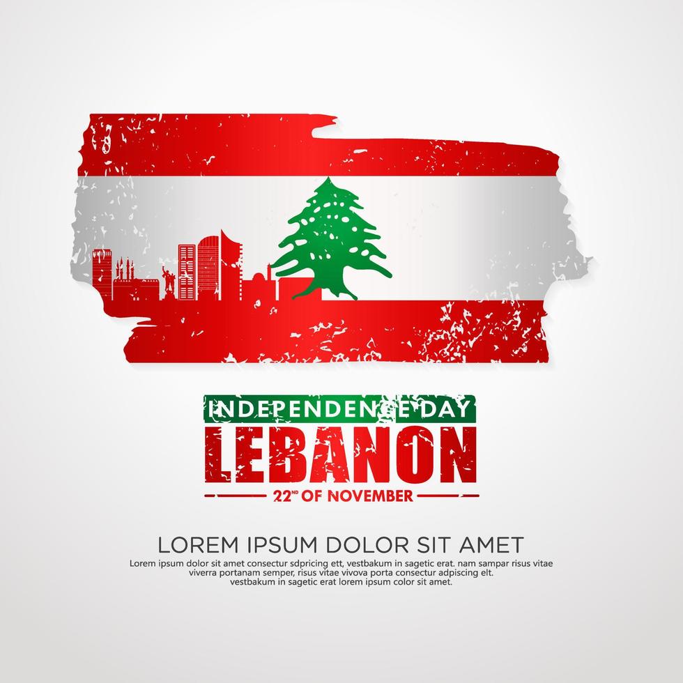 modèle de carte de voeux pour le jour de l'indépendance du liban vecteur