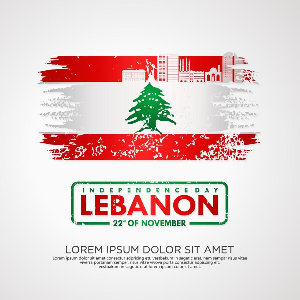modèle de carte de voeux pour le jour de l'indépendance du liban vecteur