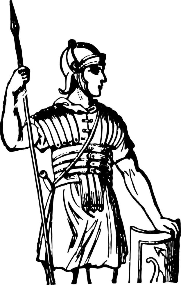 illustration vintage de cuirasse romaine. vecteur
