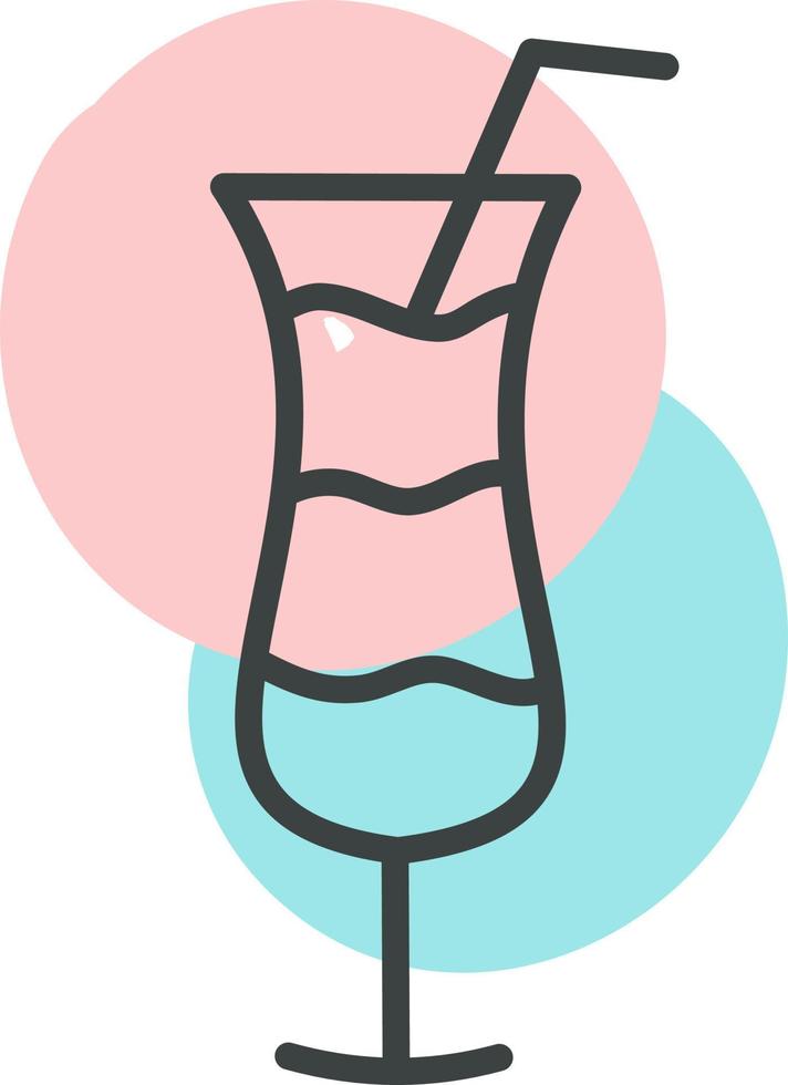 cocktail girly, illustration, vecteur, sur fond blanc. vecteur
