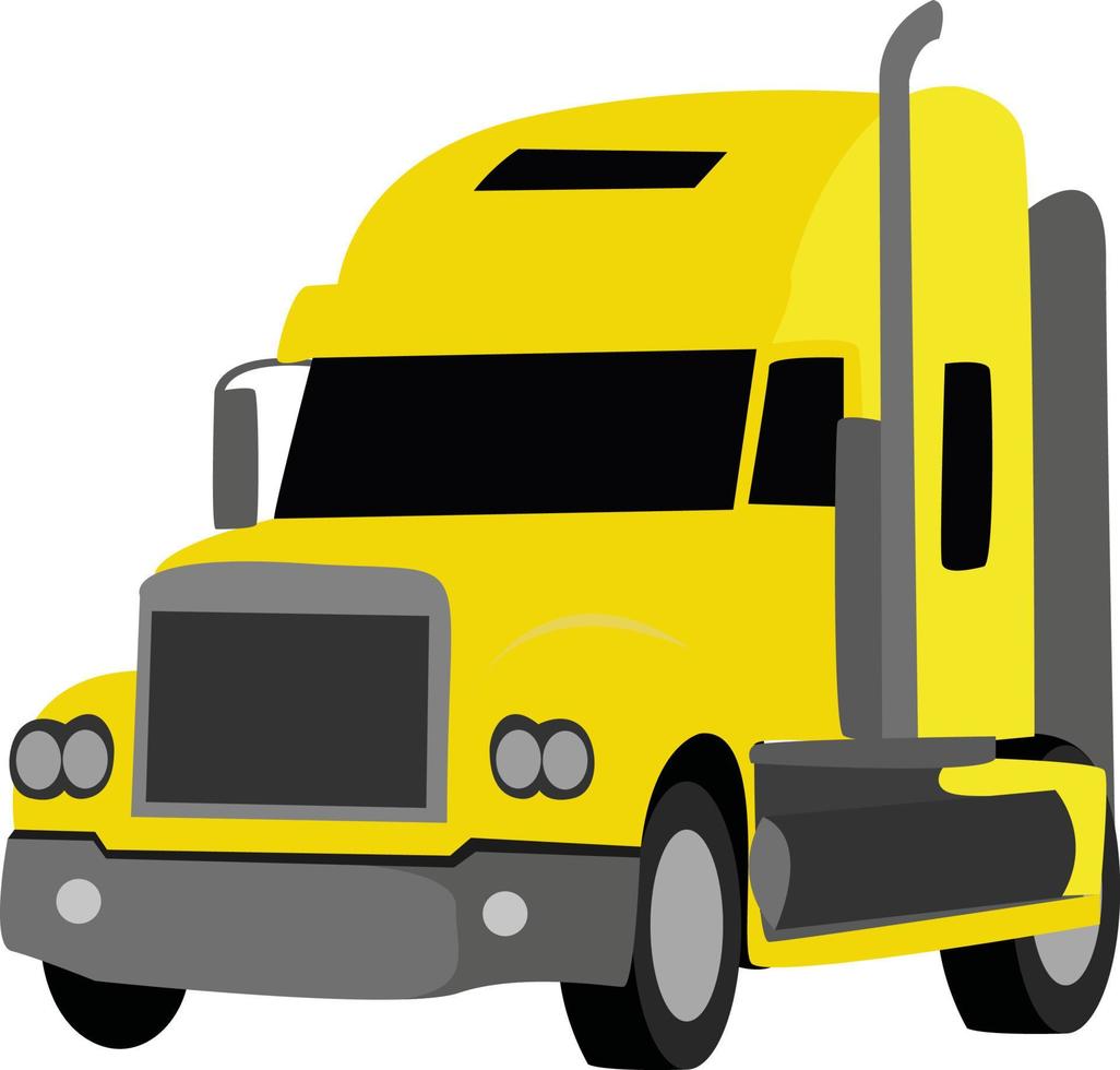 Camion jaune, illustration, vecteur sur fond blanc