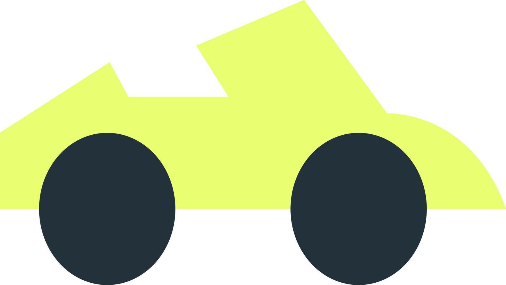 Voiture cabriolet vert citron, illustration, vecteur sur fond blanc.