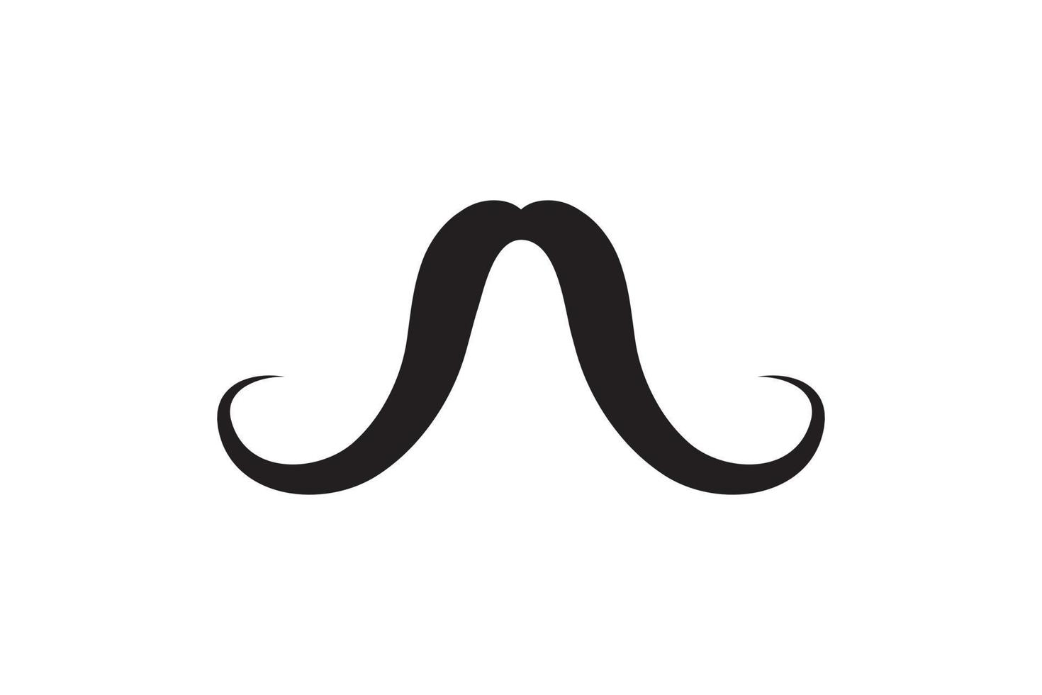 icône de vecteur de moustache. moustache noire de style rétro. rasage, barbier, vendange, homme, figure