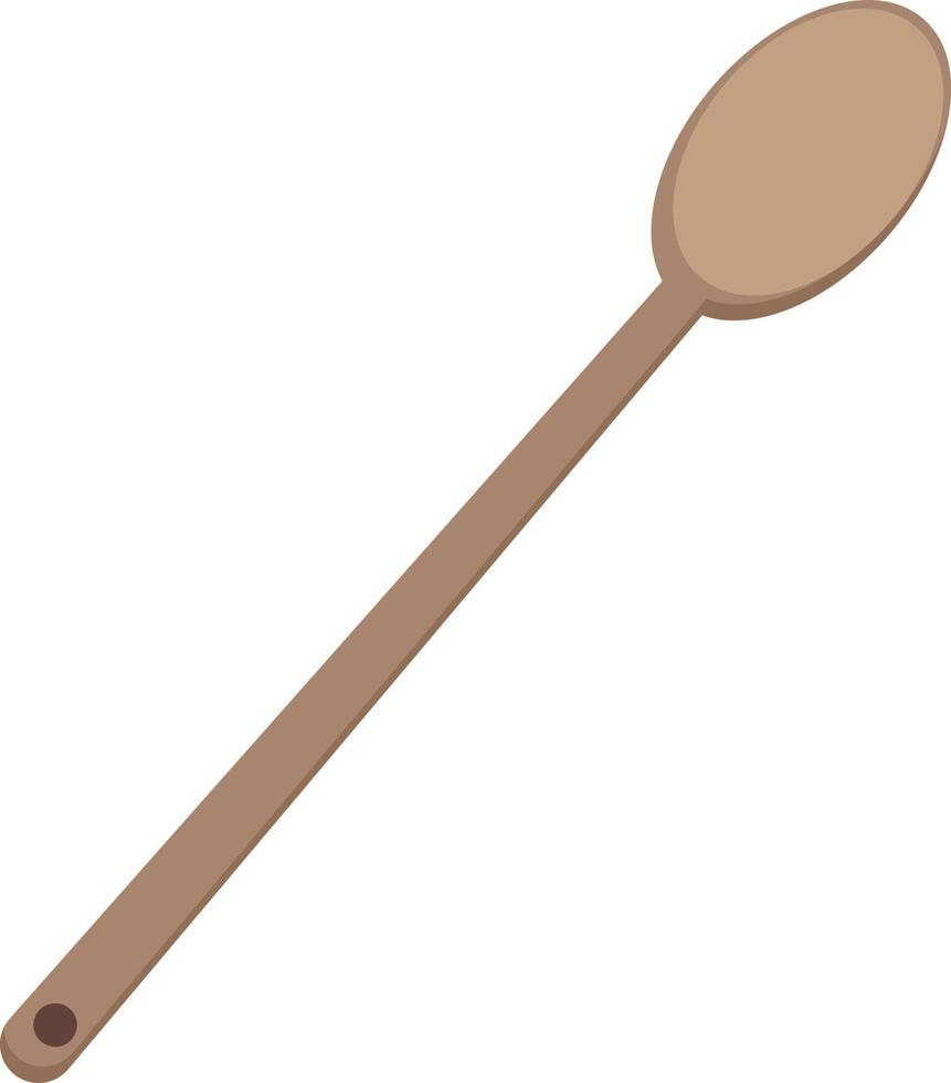 spatule en bois, illustration, vecteur sur fond blanc.