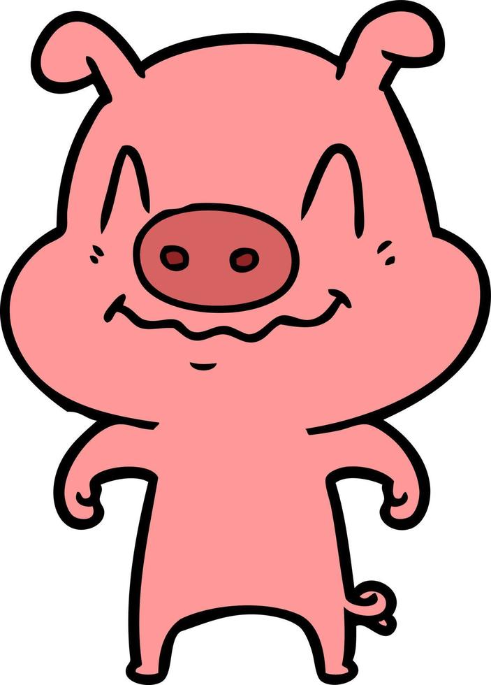 cochon drôle de dessin animé vecteur