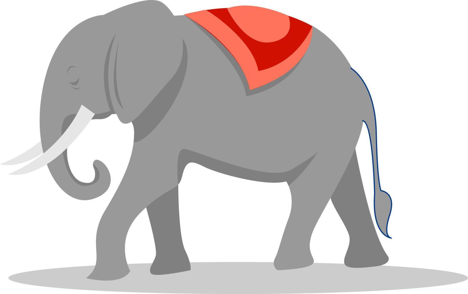 Éléphant indien, illustration, vecteur sur fond blanc.