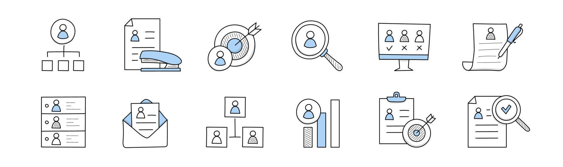 ressources humaines, ressources humaines, icônes de recrutement vecteur