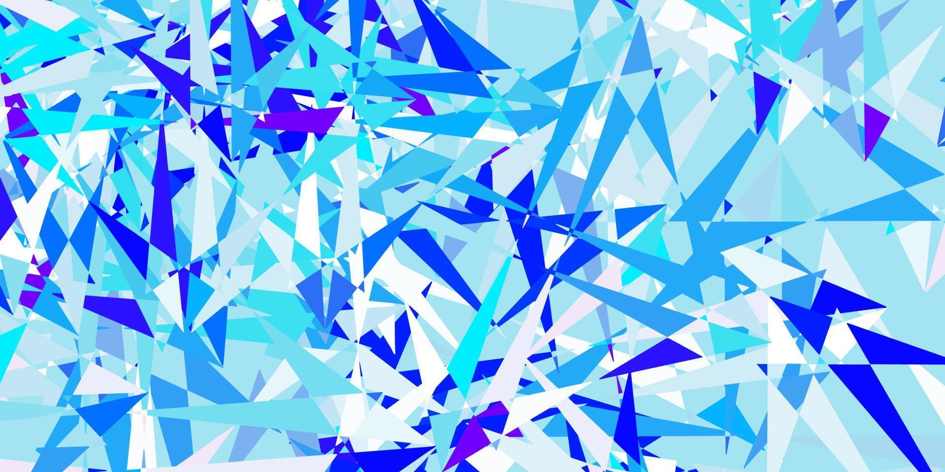 toile de fond de vecteur rose clair, bleu avec des triangles, des lignes.