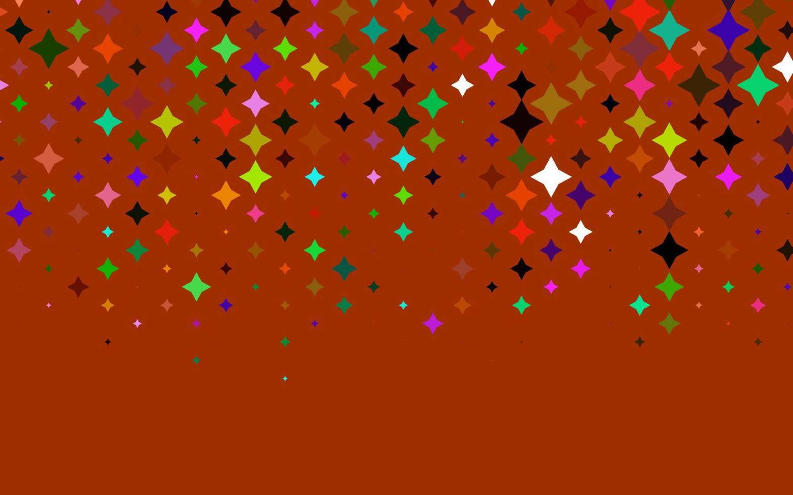 lumière multicolore, texture vectorielle arc-en-ciel avec de belles étoiles. vecteur