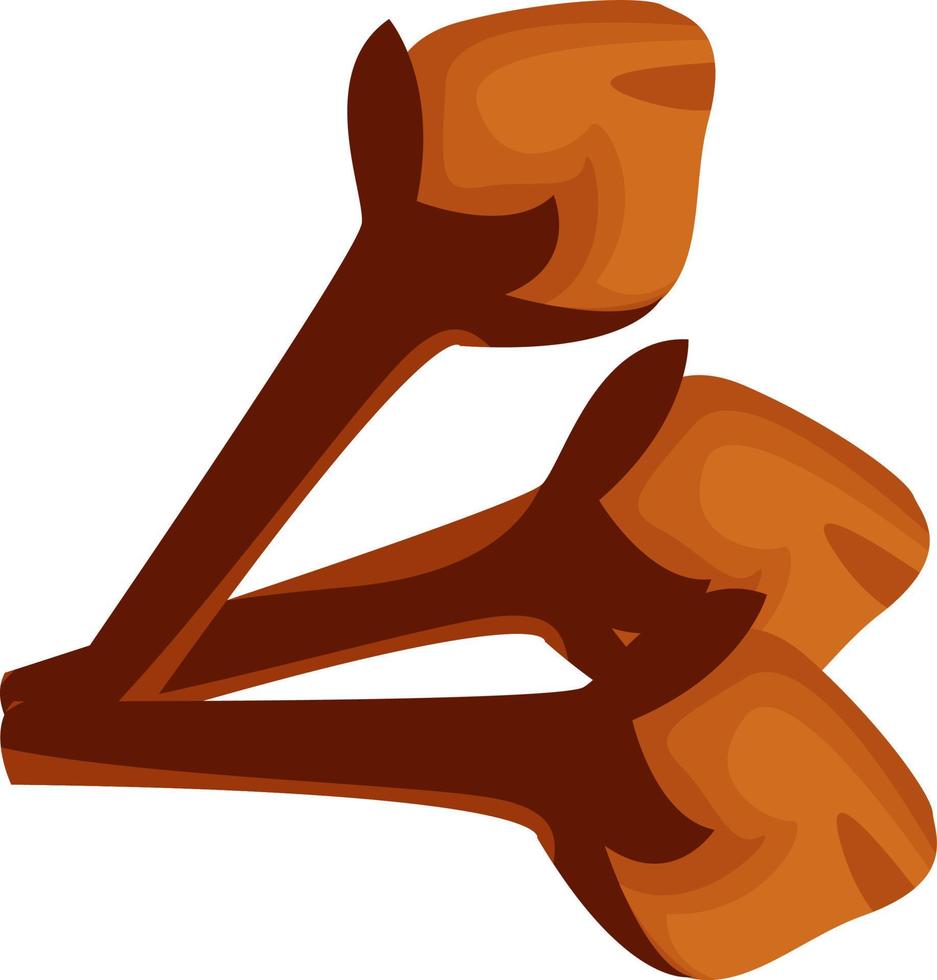 Clou de girofle brun, illustration, vecteur sur fond blanc