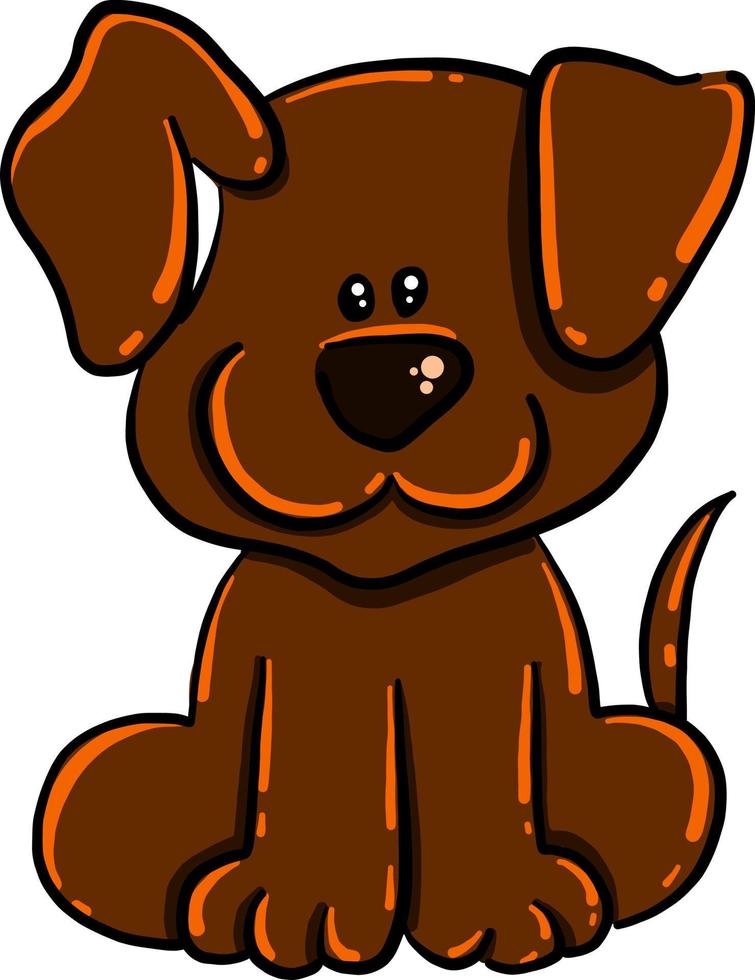 petit chien brun, illustration, vecteur sur fond blanc