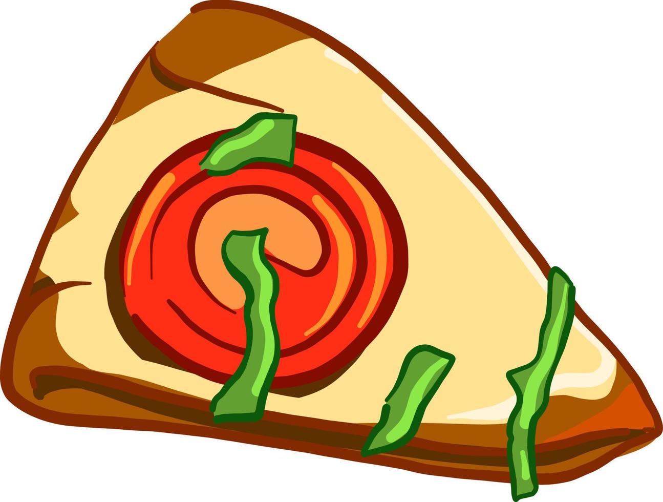 Tranche de pizza, illustration, vecteur sur fond blanc