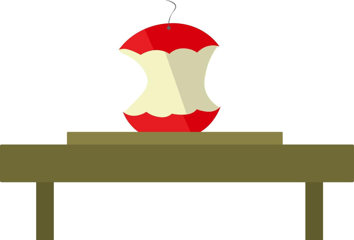 pomme croquée, illustration, vecteur sur fond blanc.