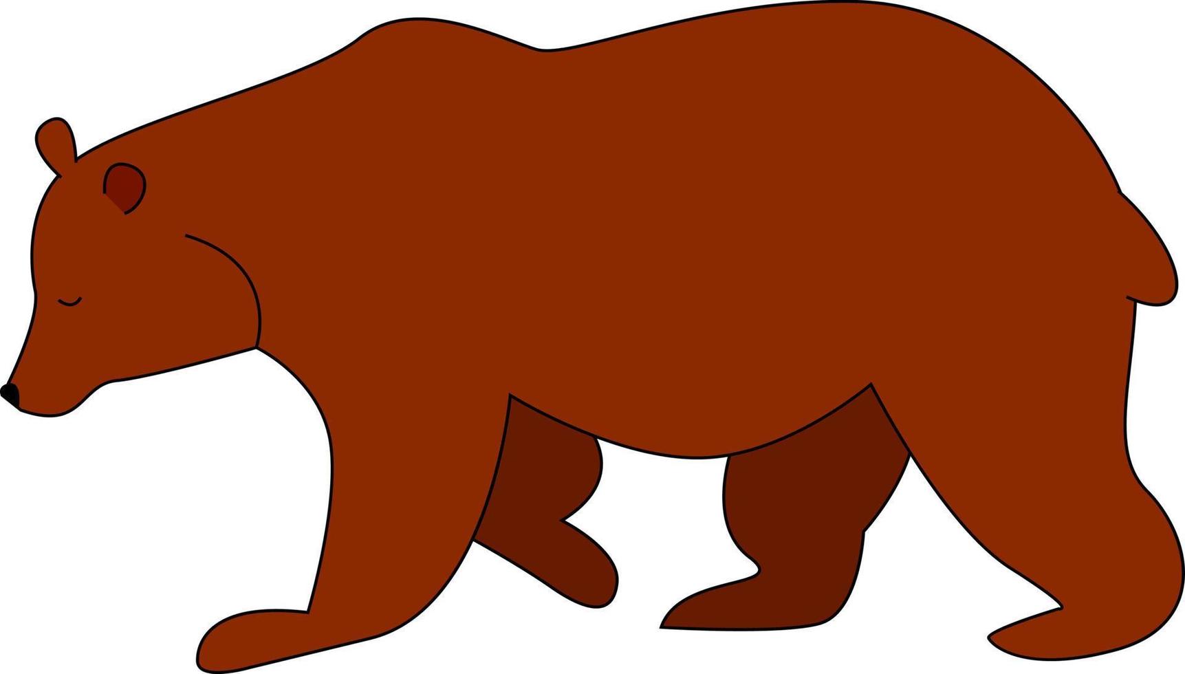 ours brun, illustration, vecteur sur fond blanc.