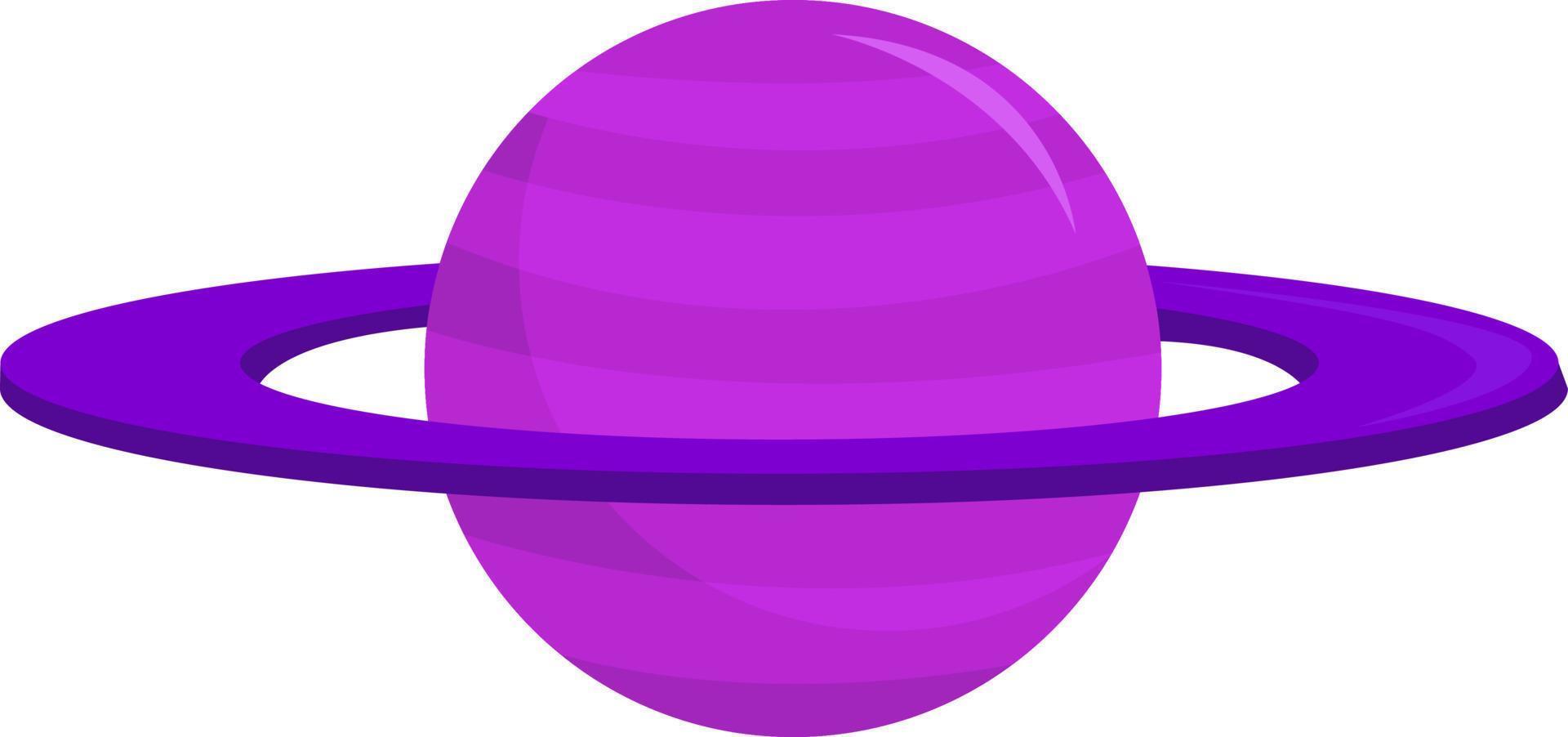Planète violette, illustration, vecteur sur fond blanc