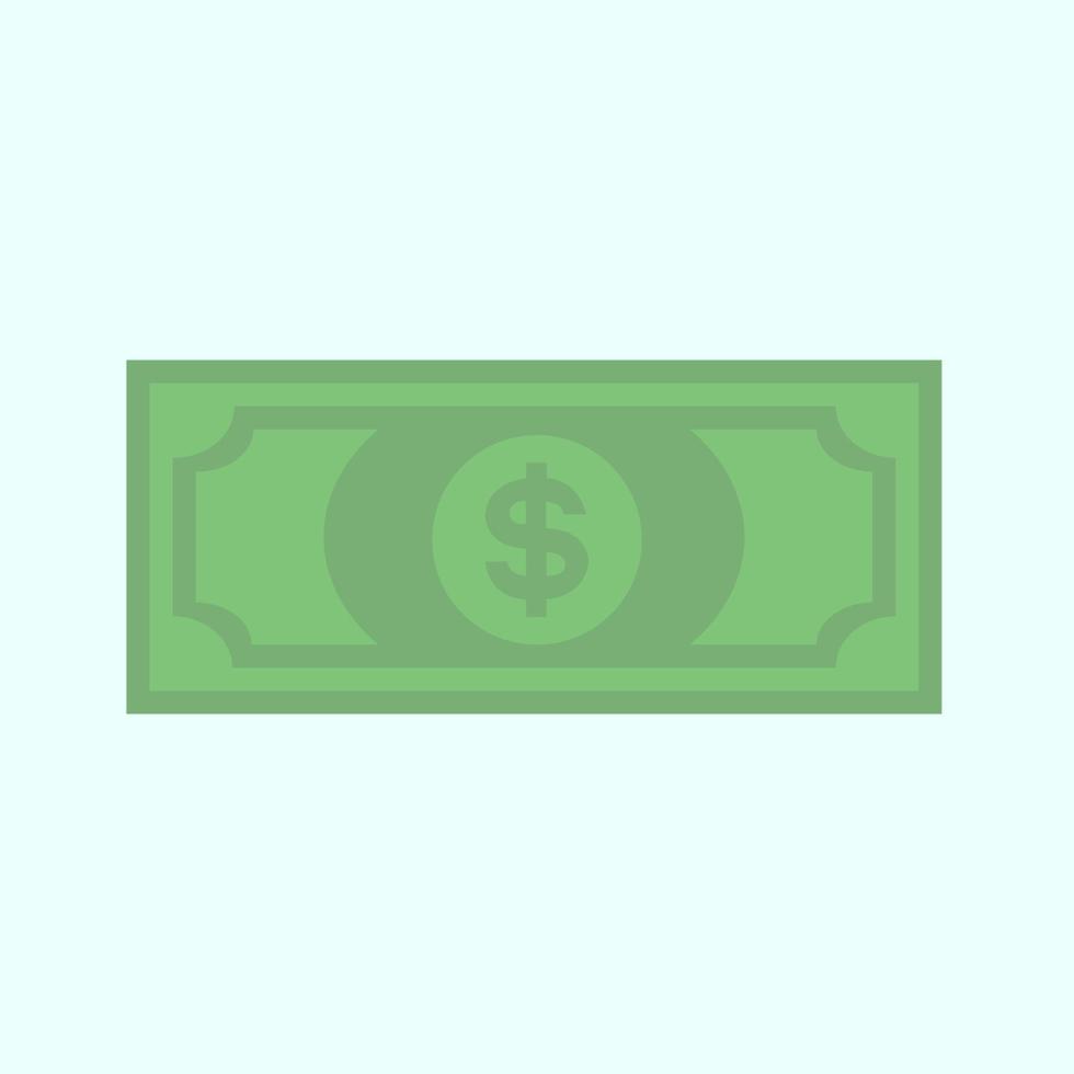 billet en dollars. facture de papier vert. illustration vectorielle vecteur