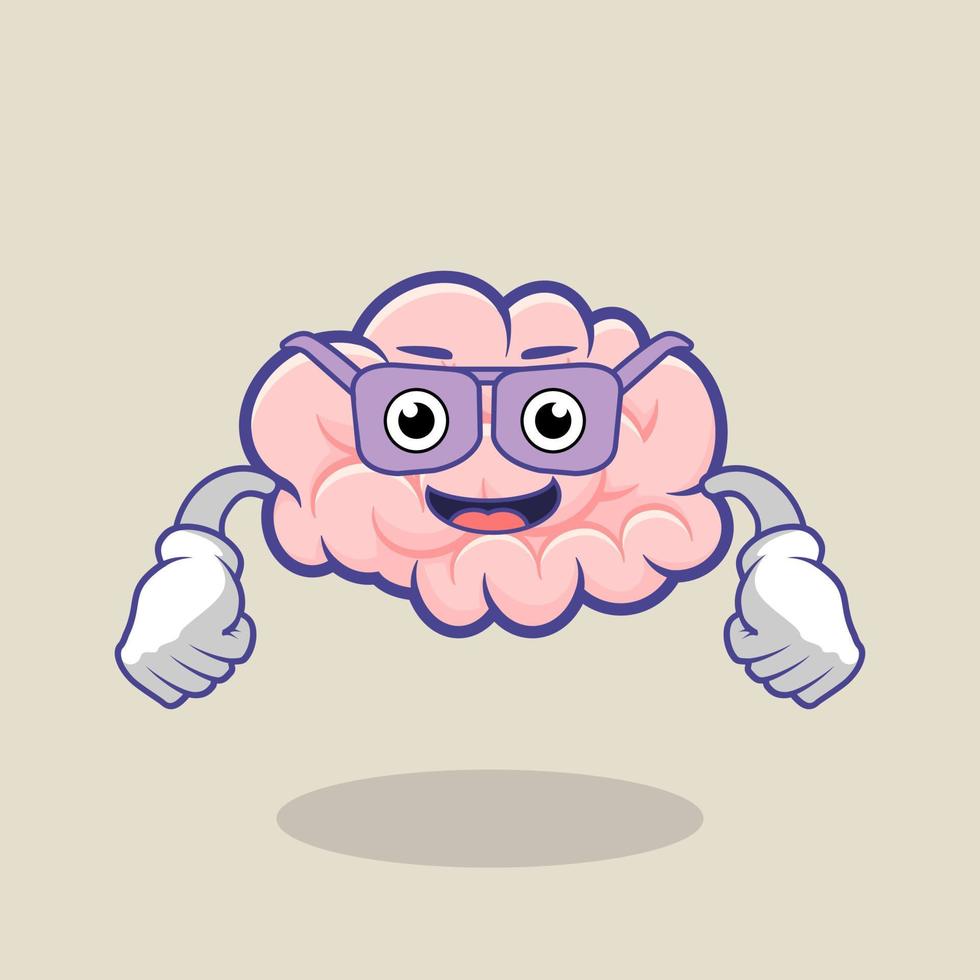 cerveau mascotte vector art illustration