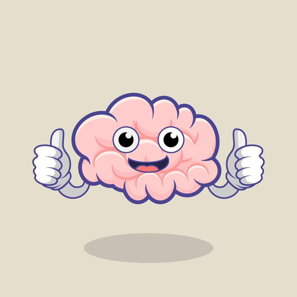 cerveau mascotte vector art illustration